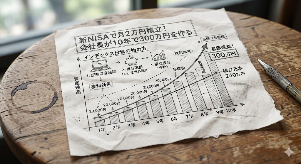 新NISAで月2万円積立！会社員が10年で300万円を作るインデックス投資の始め方