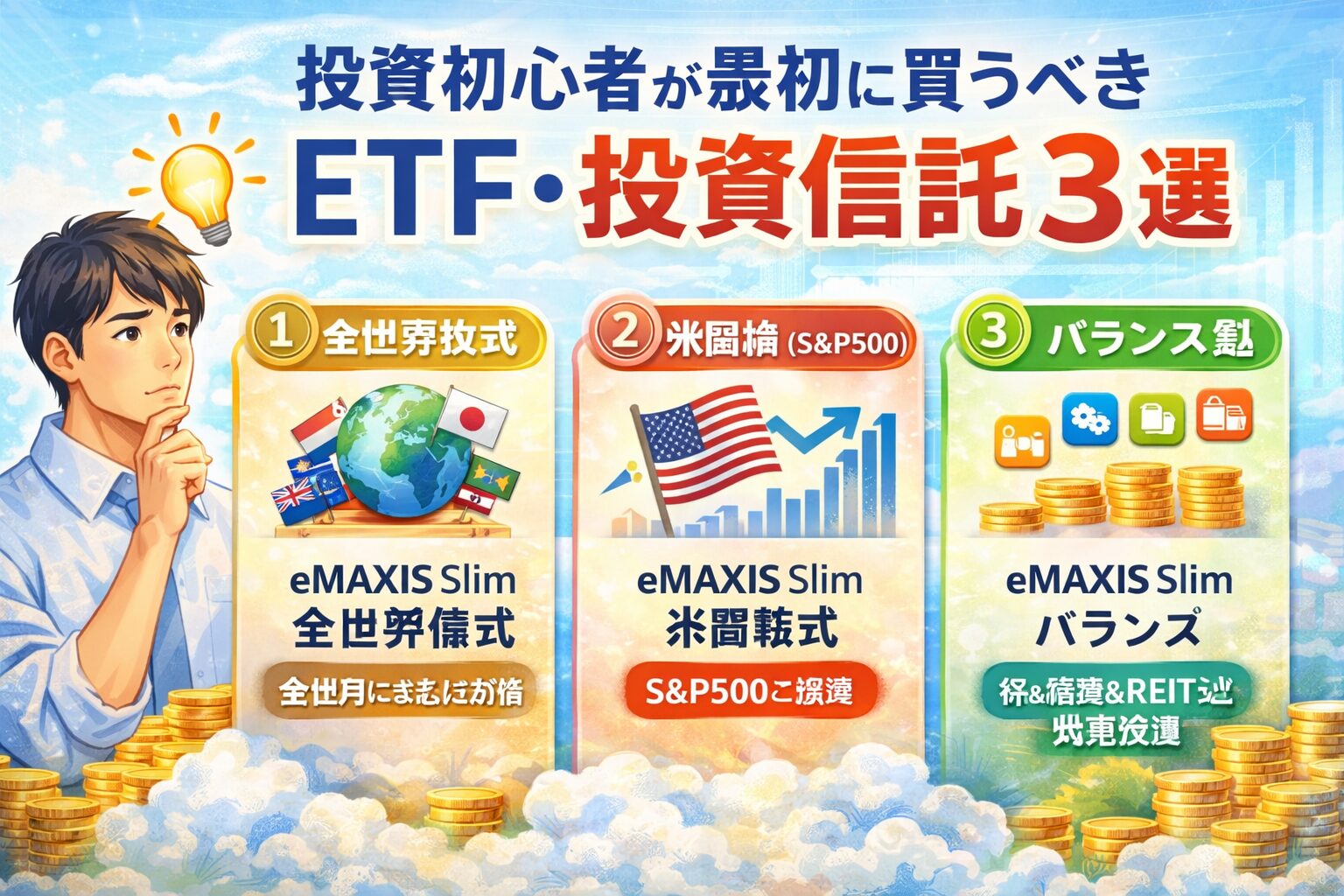 投資初心者が最初に買うべきETF・投資信託3選
