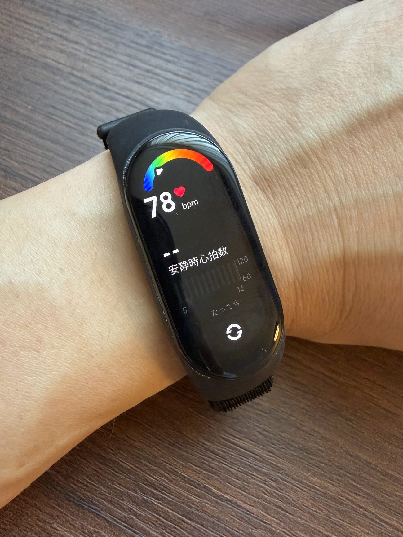 Band 7の安静時心拍数の表示