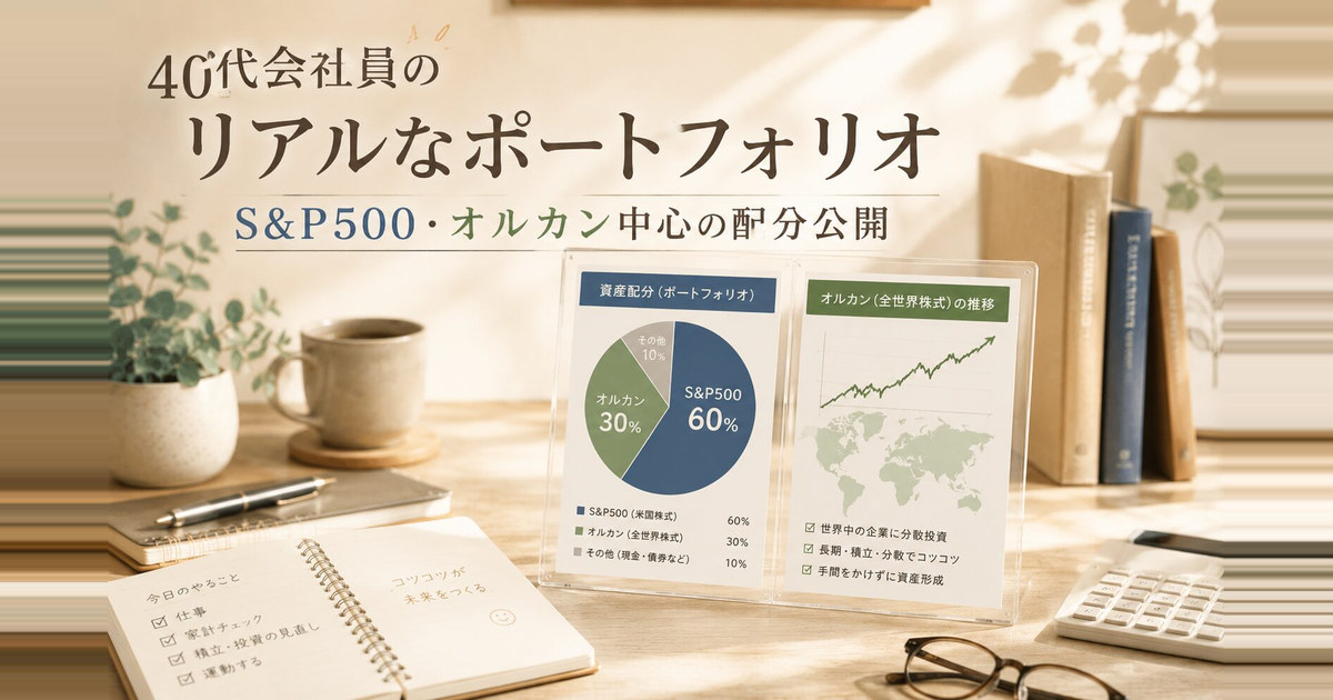 S&P500×オルカンのポートフォリオ全公開｜40代会社員が2000万超を運用する実際の配分【2026年版】
