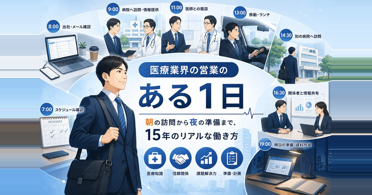 医療業界の営業の「ある1日」｜朝の訪問から夜の準備まで、15年のリアルな働き方