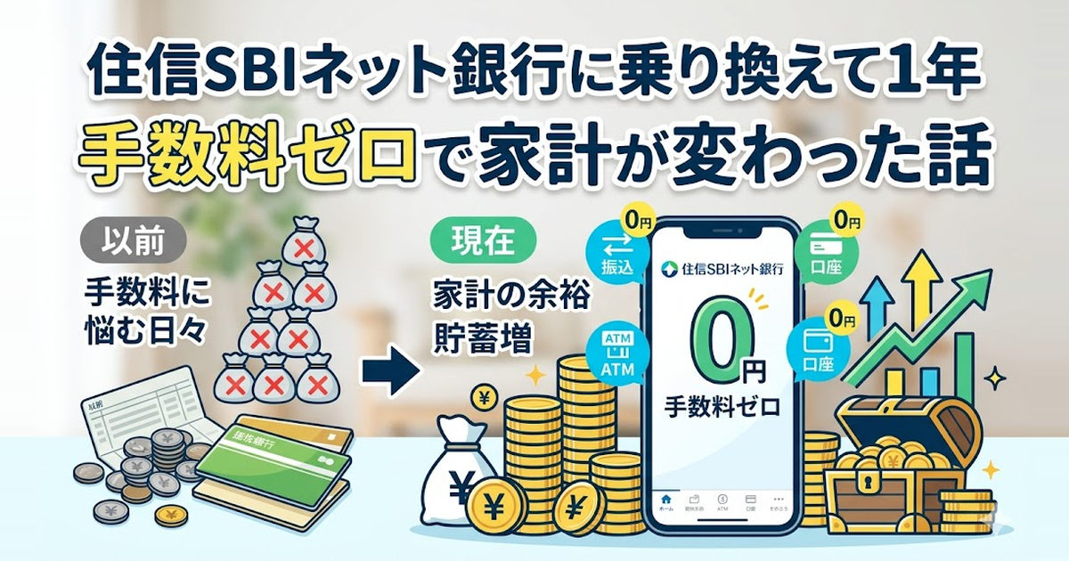 住信SBIネット銀行に乗り換えて1年｜手数料ゼロで家計が変わった話