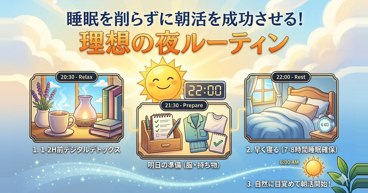睡眠を削らずに朝活を成功させる夜のルーティン